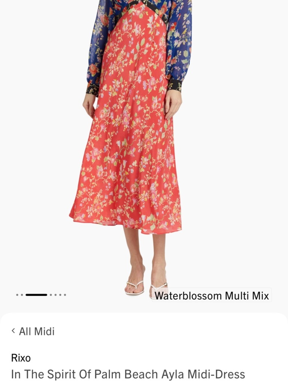 💙🧡NWT RIXO IN THE SPIRIT OF PALM BEACH AYLA MIDI DRESS IN SIZE XL - Picture 9 of 17
